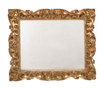 AN ITALIAN CARVED GILTWOOD WALL MIRROR, LATE 19TH CENTURY