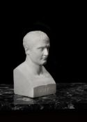 AFTER ANTONIO CANOVA (ITALIAN, 1757-1822), A CARVED CARRARA MARBLE BUST OF NAPOLEON