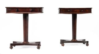 A PAIR OF WILLIAM IV MAHOGANY LAMP TABLES, CIRCA 1835
