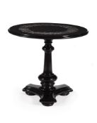 AN EARLY VICTORIAN ASHFORD BLACK MARBLE CENTRE TABLE, DERBYSHIRE, MID 19TH CENTURY
