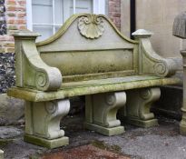 A RECONSTITUTED STONE BENCH, AFTER WILLIAM KENT, CONTEMPORARY