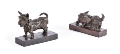 EDITH BARRETTO STEVENS PARSONS (AMERICAN, 1878-1956), A PAIR OF BRONZE MODELS OF TERRIERS