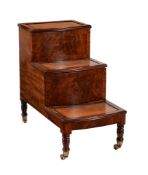 A REGENCY MAHOGANY LIBRARY STEP COMMODE