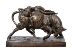 A BRONZE ALLOY GROUP OF EUROPA AND THE BULL