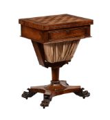 Y A GEORGE IV ROSEWOOD COMBINED GAMES AND WORK TABLE