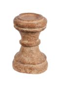 A CARVED STONE STAND OR A SECTION FROM A CAPITAL