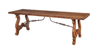 A LARGE OAK REFECTORY TABLE