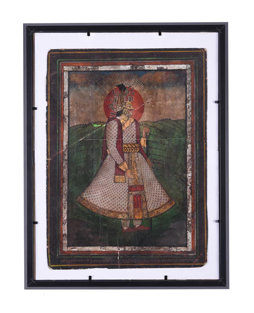 A DECORATIVE INDIAN PAINTING OF A MAHARAJAH