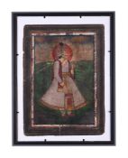 A DECORATIVE INDIAN PAINTING OF A MAHARAJAH