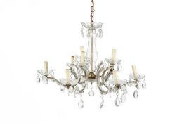 A MODERN ITALIAN CUT CLEAR GLASS CHANDELIER