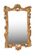 A GEORGE III GILTWOOD WALL MIRROR