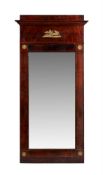 A MAHOGANY AND GILT METAL MOUNTED PIER OR WALL MIRROR