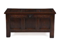 A CHARLES II OAK COFFER