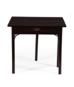 A GEORGE III MAHOGANY TEA TABLE