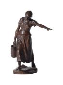 HANS MULLER (GERMAN 1874 - 1947), A BRONZE FIGURE 'WATER CARRIER'
