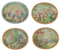 A SET OF FOUR OVAL GILTWOOD FRAMES IN 19TH CENTURY STYLE