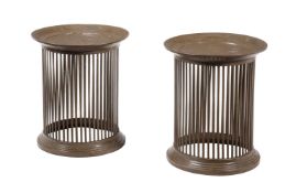 A PAIR OF LACQUERED OCCASIONAL TABLE OF 'DRUM' FORM