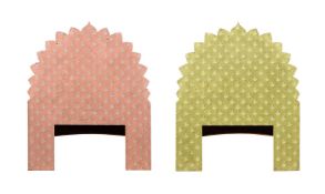 TWO PAINTED SINGLE HEADBOARDS