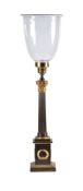 A FRENCH BRONZE AND ORMOLU LAMP BASE