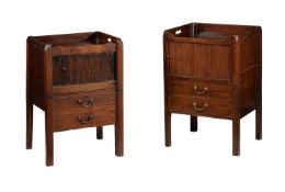 TWO GEORGE III MAHOGANY NIGHT COMMODES