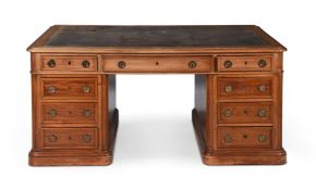 A MAHOGANY PARTNER'S PEDESTAL DESK