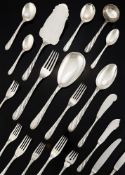 BUCCELLATI, AN ITALIAN SILVER COLOURED TORCHON PATTERN TABLE SERVICE