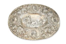 A GERMAN SILVER OVAL PLATTER
