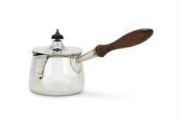 AN INDIAN COLONIAL SILVER MILK PAN