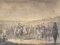 JOHAN GUSTAV SANDBERG (SWEDISH 1782-1854), KARL JOHAN XIV ON MANOEUVRES