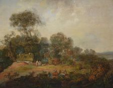 JOHAN H. GRADT (DANISH FL. 1820), FIGURES RESTING IN A COUNTRY LANDSCAPE