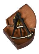 Y AN EBONY AND BRASS NAVIGATIONAL OCTANT