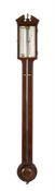 A GEORGE III MAHOGANY MERCURY STICK BAROMETER