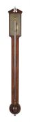A GEORGE III MAHOGANY MERCURY STICK BAROMETER