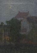 JAMES BOLIVAR MANSON (BRITISH 1879-1945), MOONLIT HOUSES, RIVER AND BOATS