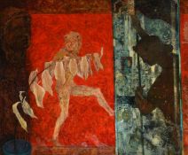 λ VICTORIA CROWE (BRITISH B. 1945), INTERIOR WITH UNHEEDING DANCER, POMPEII