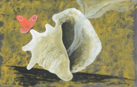 λ JOHN BANTING (BRITISH 1902-1970), CONCH SHELL AND BUTTERFLY