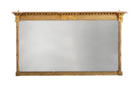 A GEORGE IV GILTWOOD OVERMANTEL WALL MIRROR