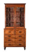 Y A GEORGE III MAHOGANY SECRETAIRE BOOKCASE