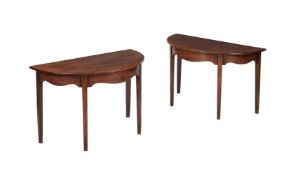 A PAIR OF GEORGE III MAHOGANY CONSOLE OR SIDE TABLES