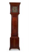 AN OAK AND MAHOGANY CROSSBANDED LONGCASE CLOCK
