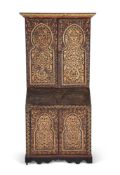 A MORROCAN INSPIRED PAINTED PINE BUREAU BOOKCASE, LATE 19TH CENTURY AND LATER