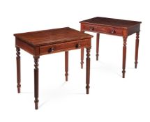 A PAIR OF GEORGE IV MAHOGANY CENTRE TABLES, CIRCA 1830