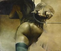 λ NEIL DALLAS BROWN (SCOTTISH 1938-2003), UNTITLED (GIRL AND PARROT)