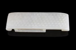 A Chinese celadon jade sword fitting