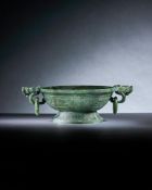 A Chinese spinach jade censer