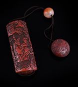 A Japanese Six-Case Tsuishu Lacquer Inro