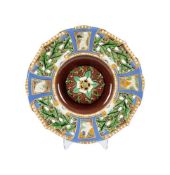 A MINTON MAJOLICA CRYSTAL PALACE ART UNION CHRISTMAS PUDDING SERVING DISH