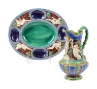 A MINTON MAJOLICA PITCHER