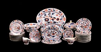 A COALPORT BONE CHINA IMARI PATTERN PART DINNER SERVICE