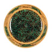 A MINTON MAJOLICA BREAD PLATE
